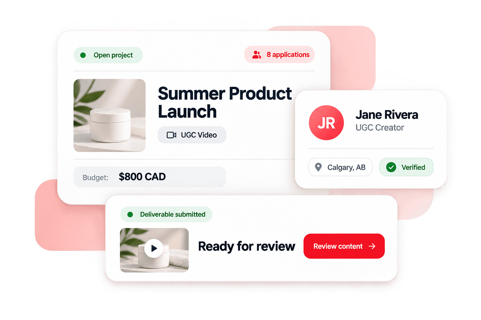 IF Media Connect project, creator application and deliverable workflow