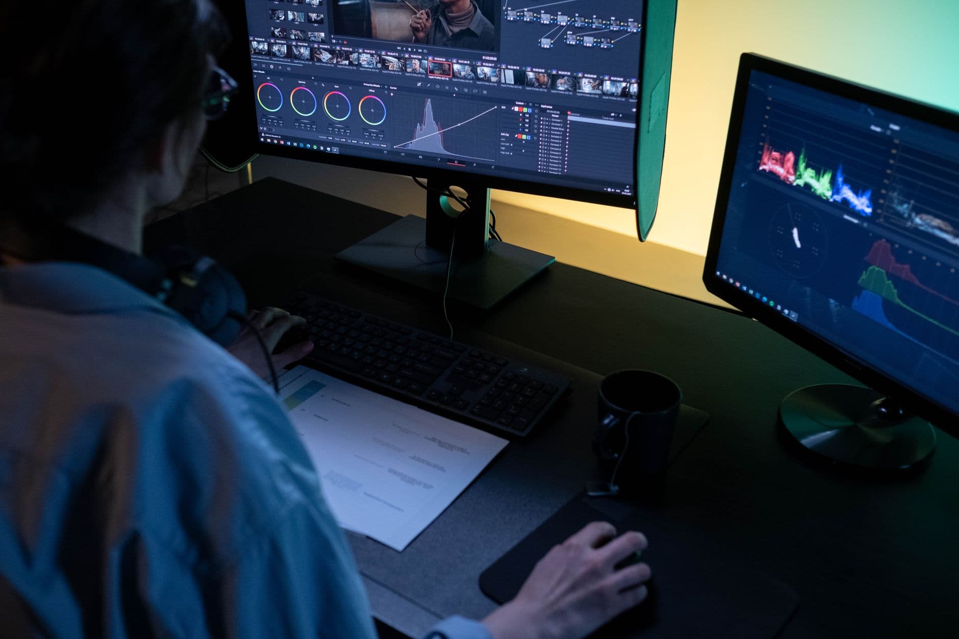Video editor working on brand content in Canada